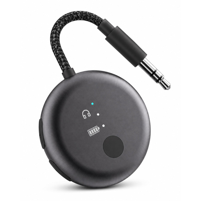 Bluetooth-адаптер для літака Avantree SoundJet R1 для AirPods та бездротових навушників, 25 годин роботи, металевий чорний