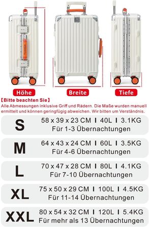 Чемодан ручної поклажі Yuweijie: міцний алюмінієвий каркас, 4 колеса, TSA-замок, срібний з коричневою шкіряною ручкою, S-58см