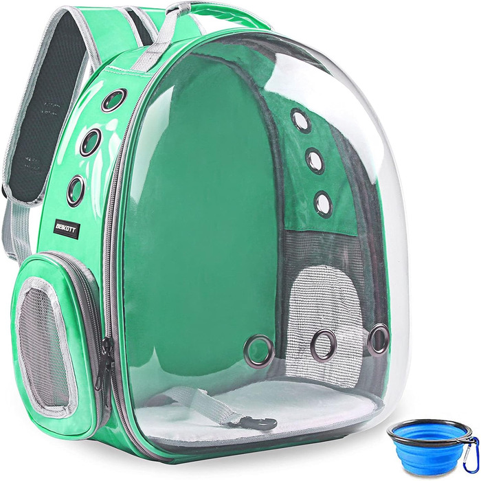 Рюкзак-переноска для котів та собак, рюкзак для тварин, рюкзак-капсула для подорожей, шкіряний (Leather-GR)