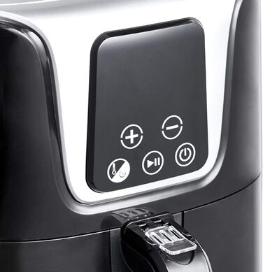 Amazon Basics – Air Fryer, Compact, 4L, Multifunctional, Digital, Black/Chrome 4L
