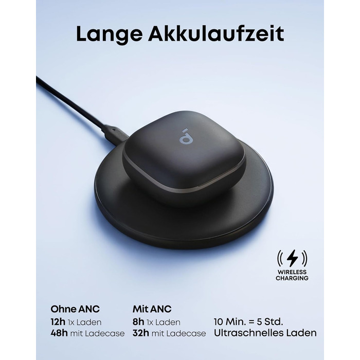 Soundcore Liberty 5: Бездротові навушники з активним шумозаглушенням (ANC) та Dolby Audio, Чорний