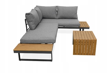Комплект садових меблів Focus Garden, метал, сірий, 3 предмети