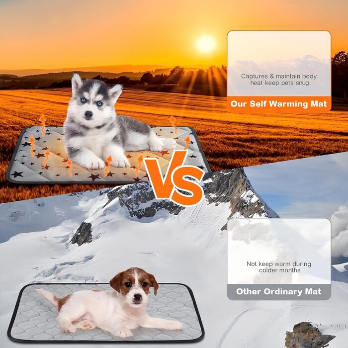 Самогріюча ковдра для котів та собак Namalu зі зірковим візерунком, 45 x 60 см