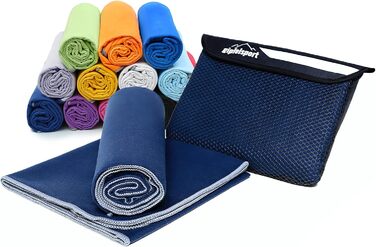 Набір мікрофібрових рушників Gipfelsport для сауни, фітнесу, спорту та пляжу (80x40 см, темно-синій)