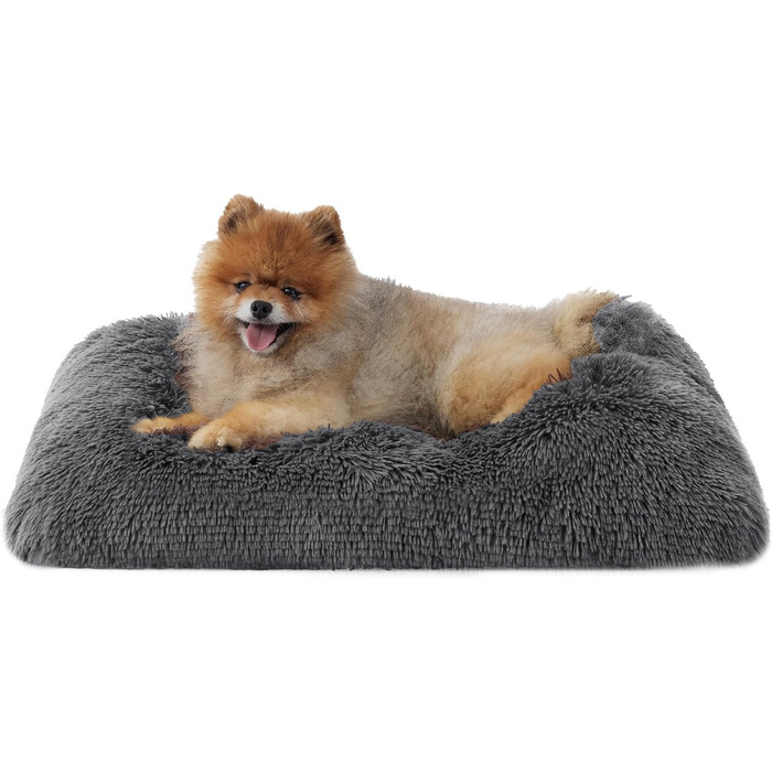 М'яке ліжко для собак BEDSURE великих порід - 104x69x8 см, миється, з антиковзним дном, (L 61 x B 45 x H 7 см, темно-сірий)