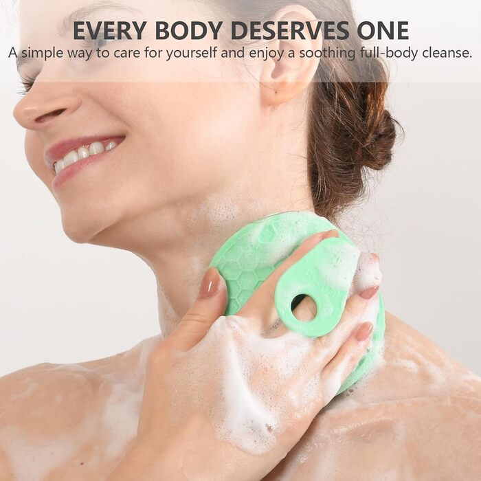 Силіконова щітка для тіла - скрабер для душу, м'які щетинки, для жінок, чоловіків, дітей, чутлива шкіра, 1 шт. (чорний+рожевий+зелений)