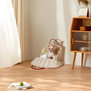 Автомобільний собачий лежак-сидіння для собак маленьких порід, 55x42x42 см, світло-хакі