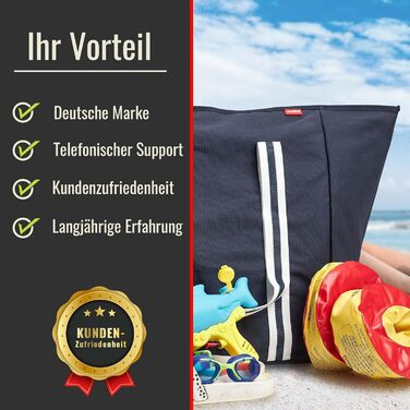 Achilles shoulder bag, shopper bag, large beach bag, leisure bag, blue, 75x32x46cm