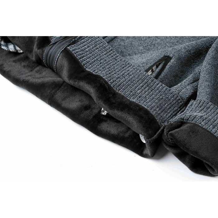 Чоловіча в'язана кофта з коміром-стійкою, на блискавці, з м'яким флісовим підкладкою, спортивна куртка-кардиган, дрібний в'яз, осінньо-зимова куртка (XXL, сірий)