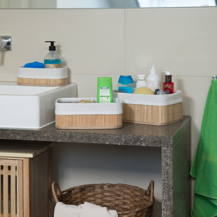 Relaxdays 3-Piece Bathroom Storage Basket Set