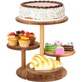 Дерев'яний етажерка/стійка для тортів та капкейків E-ROOM TREND | 4 яруси | для вечірок, дня народження, дитячого свята