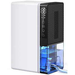 Електричний осушувач повітря 2700 мл з автоматичним вимкненням, таймером, нічним режимом та 7-кольоровим нічним світлом, портативний для дому, ванної кімнати, підвалу (600 мл/24 год)