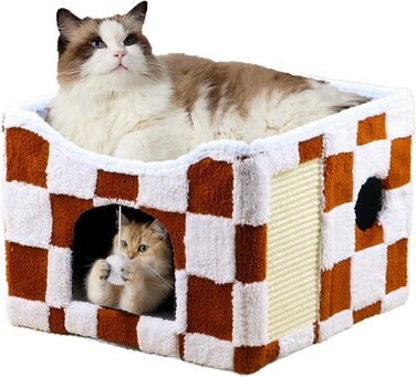 Кішка Будиночок-Печера ERNAN з подряпувачем та іграшкою, червоний, S