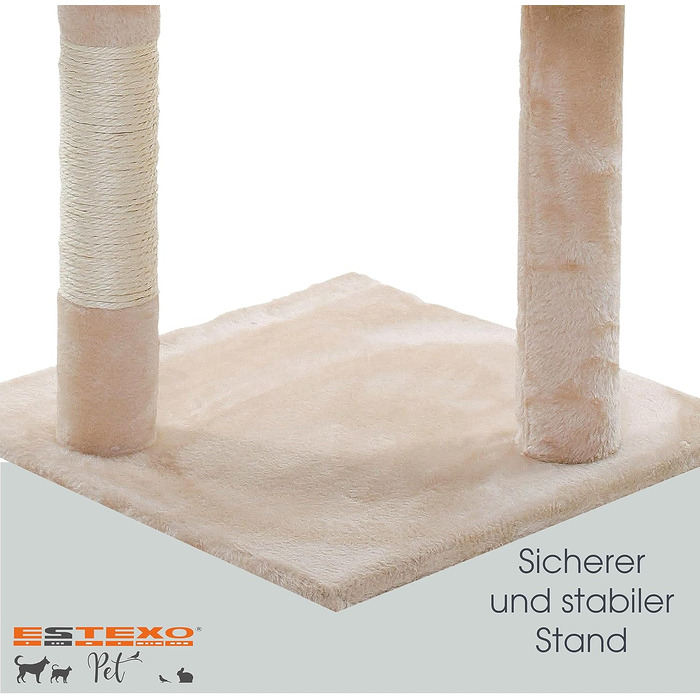 Кігтеточка для котів ESTEXO 112 см, XL, кріпиться до стіни, бежева
