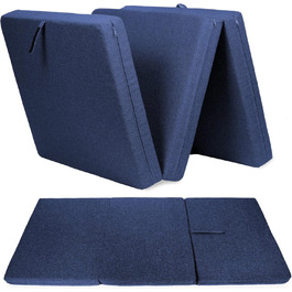 Складаний матрац Sunnypillow Premium 80x195x15 см, три секції, знімний чохол, товстий пінополіуретан, синій – гостьовий, дорожній, складаний матрац для дому та подорожей