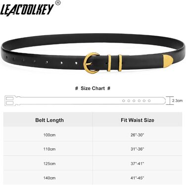 LEACOOLKEY 3 шт. жіночі шкіряні тонкі ремені для джинсів та суконь. В'язані ремені з золотистою та сріблястою пряжкою (100см). Розмір талії 66см-76см, (110см) Розмір талії 77см-91см, B-чорний+коричневий+бежевий (старовинне золото)
