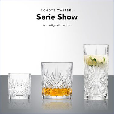 Набір склянок для віскі Schott Zwiesel Show (4 шт.), рельєфні, кришталь, для барів та ресторанів