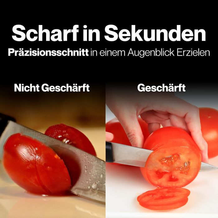 Точилка для ножів Lantana Smart Sharp - професійний набір для заточування кухонних ножів. 3 ступені (кераміка, вольфрам карбід, діамант), ергономічний дизайн, чорний та хром.