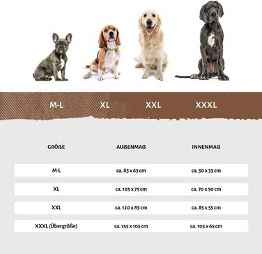 Knuffelwuff Dog Bed Dreamline from Velour XXL 120 x 85cm Brown - Removable Cover - Easy to Clean - for Large, Medium and Small Dogs