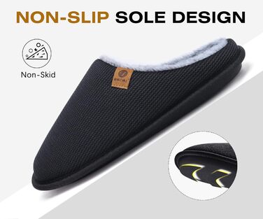 Чоловічі халапи ONCAI з піною Memory Foam, халапи для дому, антиковзкі, чорні, розмір EU 46