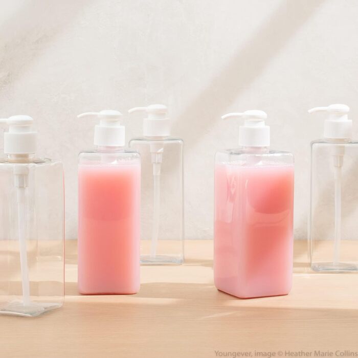 Набір з 5 флаконів Youngever 500 мл з дозатором для шампуню, мила, лосьйонів. Багаторазові флакони з дозатором з пластику.