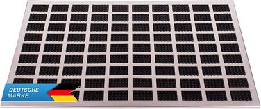 GOODS+GADGETS Люксова вхідна алюмінієва килимок для взуття 60x40 см з гумовими вставками, мат у стилі нержавіючої сталі
