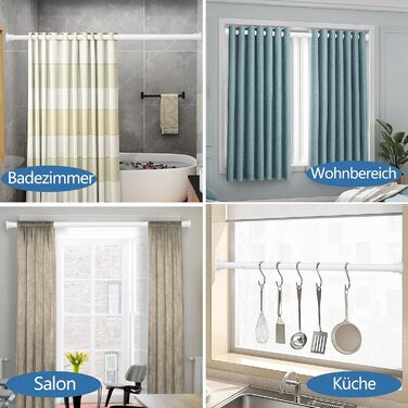 Штанга для душу без свердління 73-224 см, біла. Розсувна штанга для ванної кімнати, душу, вітальні.