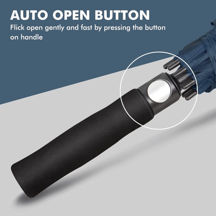 Чоловічий/Жіночий парасолька NINEMAX великий, штормостійкий, автоматичний, L/XL/XXL, морського кольору, 137 см