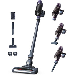 Пылесос Rowenta X-Pert 6.60 Essential аккумуляторный, 100 Вт, 45 мин работы, без мешка, LED-насадка, съемный аккумулятор, насадка для щелей и держатель для стены, фиолетовый/черный, RH6838 X-Pert 6.60 Essential лиловый/серый