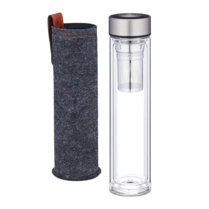 Relaxdays 500 ml Teeflasche for on the go