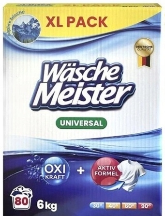 Набір німецького прального порошку Wasche Meister 12 кг (для кольорових та білих речей)