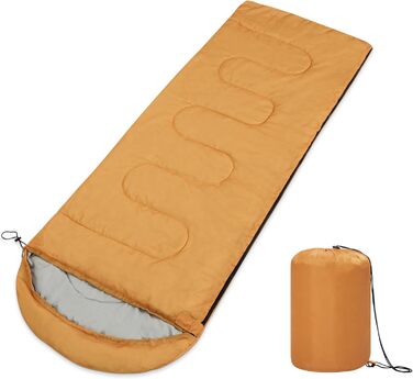 Paco Home Sleeping Bag - Outdoor, Washable, Breathable for Adults & Kids - Camping & Travel - Summer/Winter (Orange, 220x70x4cm)