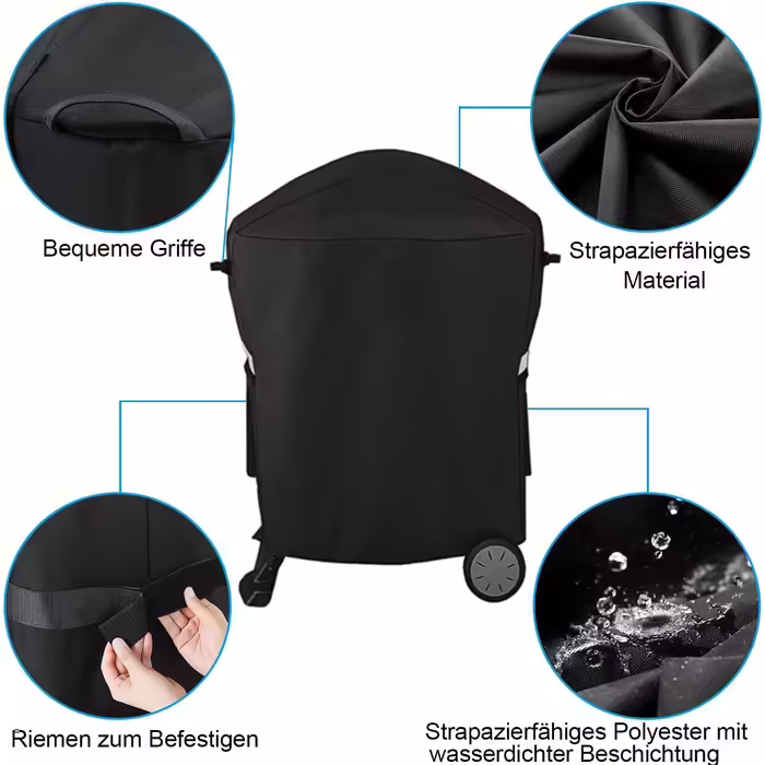 Чохол для гриля Weber Q 1000/2000 з візком, водонепроникний 600D Oxford, для моделей 50060001, 51060001, 54060001, міцний BBQ аксесуар