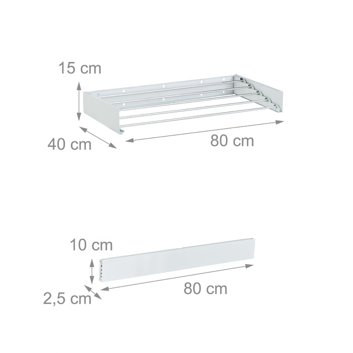 Relaxdays Clothes Rack Wall Mountable Folding