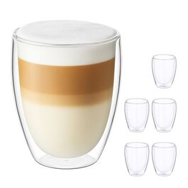 Relaxdays Double-Walled Latte Macchiato Glasses