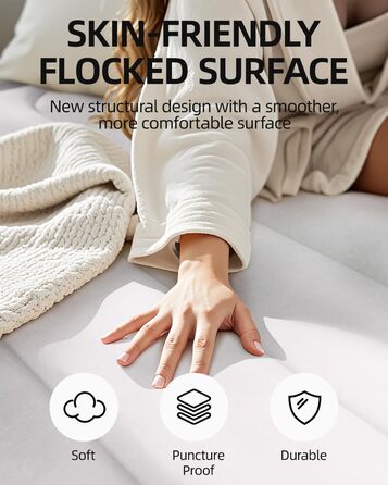 Надувне ліжко CHILLSUN® для 2 осіб, 203x152x46 см з електричним насосом, водонепроникне, для кемпінгу та гостей