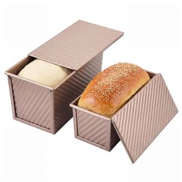 Форма для тостів OTraki 2 шт. з кришками: маленька (19x9.5x8 см) та велика (21x11.5x11 см), антипригарна форма для випічки хліба та тостів