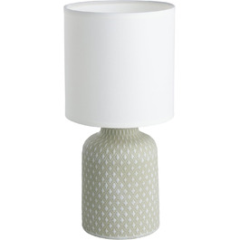 Настільна лампа EGLO Bellariva: кераміка кремового кольору, тканина білого кольору, з вимикачем, цоколь E14, для вітальні та спальні