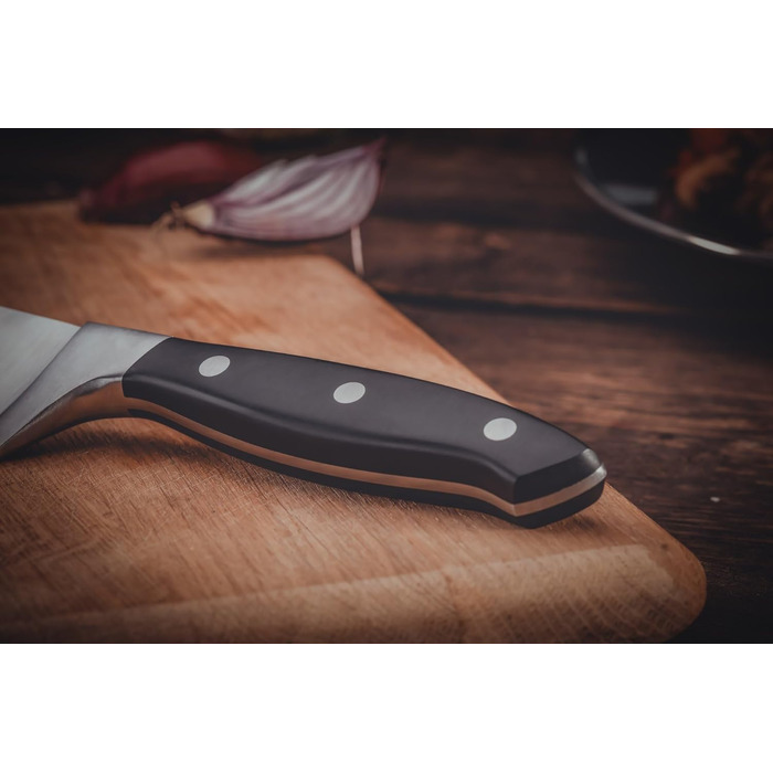 Ніроста Трініті 34 см - професійний кухонний ніж з нержавіючої сталі з гострим лезом та захистом пальців