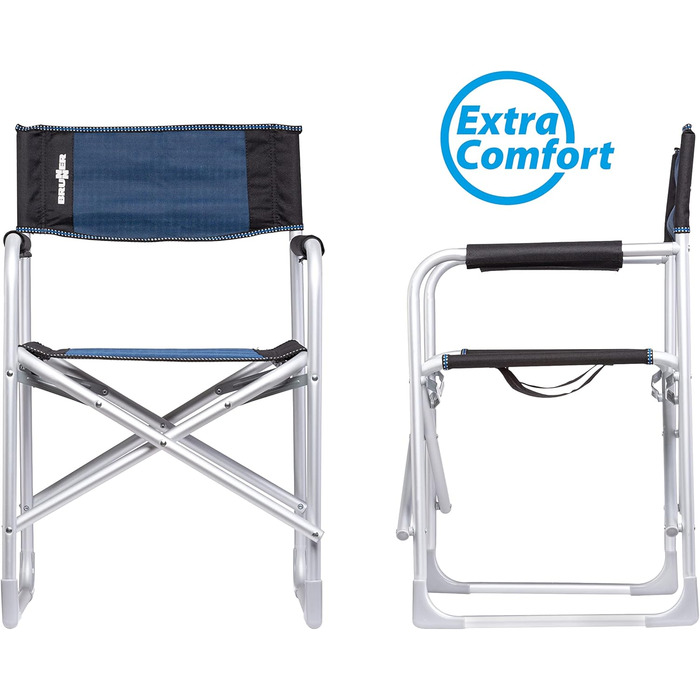 Крісло розкладне Brunner Regista Captain Azzurro/Nero (Чорний/Синій) - комфортне для кемпінгу та відпочинку