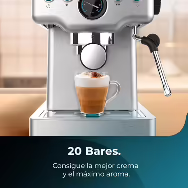 Еспресо-машина Cecotec Barista Power Mini, 1465 Вт, 20 бар, з манометром, термоблоком, поворотною паровою насадкою, подвійним носиком і резервуаром 1,8 л