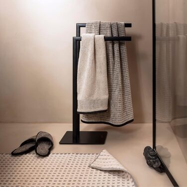 Möve Eden Cotton Bath Mat - Textured, 60x100cm - Nature/Black - Single