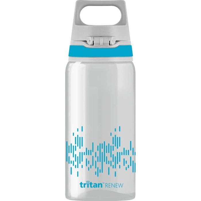 SIGG - Tritan Drinking Bottle - Sport Bottle Total Clear ONE MyPlanet Aqua - Carbonated Drinks - Dishwasher Safe, Leak-Proof, Scratch-Resistant - BPA-Free - Sports & Fitness - Blue - 0.5L