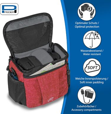 Сумка для DSLR камери PEDEA, червона, з водонепроникним чохлом