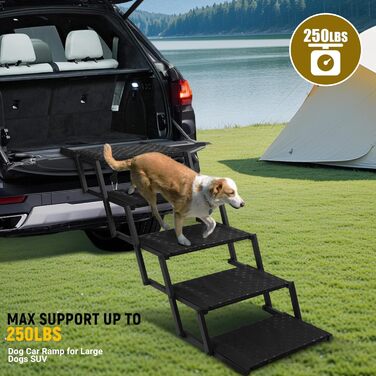 Сходинки для собак у машину - складані рампи для великих собак з неслизькою поверхнею, портативні сходинки для авто, SUV, вантажівки, підтримують до 90 кг (5 сходинок)