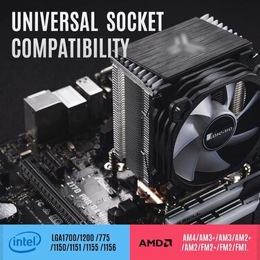 Охолоджувач CPU TZMRIT MR-CR1400 RGB: 4 теплові трубки, RGB вентилятор 126 мм, PWM 92 мм, для AMD Ryzen/Intel LGA 1700 115X