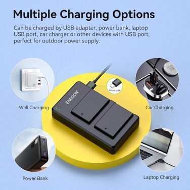 Акумулятор для камери Canon LP-E17 ENEGON з зарядним пристроєм Dual Micro USB (2 шт.)