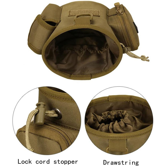 Сумка-мішечок на шнурку для дресирування собак, для полювання, Airsoft, як тренувальна сумка для цуценят, ласощів, іграшок для тварин (чорна)