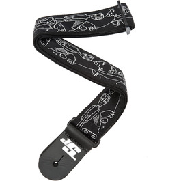 Ремінь для гітари D'Addario Planet Waves Joe Satriani Collection Silver Sketches, 152 см, 50 мм