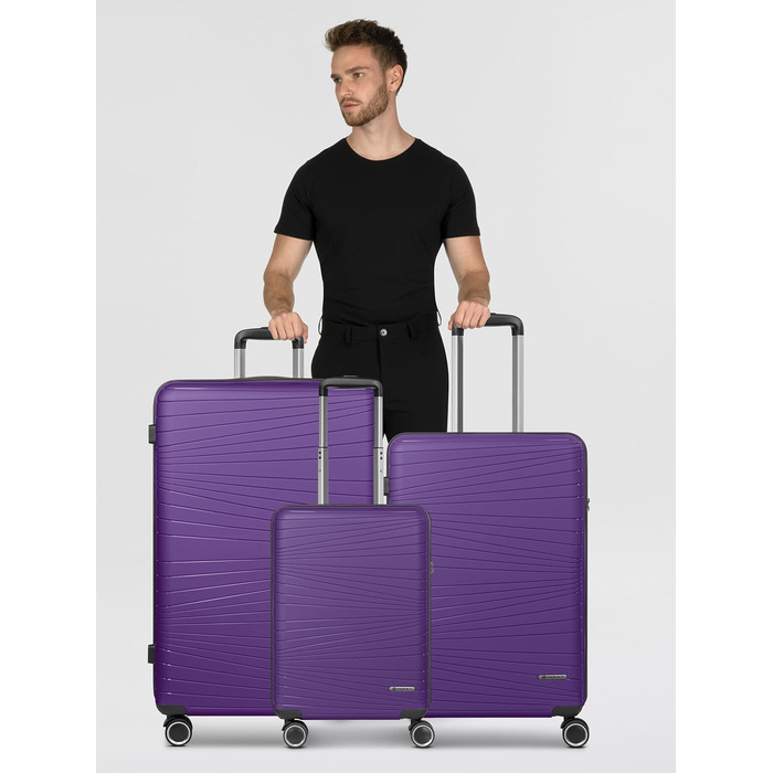 Набір валіз Franky Dallas 3.0 (3 шт.) | Тріумф, TSA-замок, 4 колеса, об'єм 36/60/92 л, фіолетовий